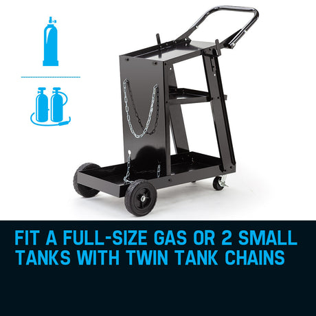 Sabden Welding Cart Trolley, 3 Shelf, Steel, 50kg Capacity