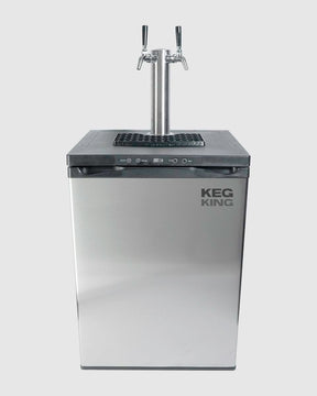160 L double tap kegerator beer fridge with stainless steel taps