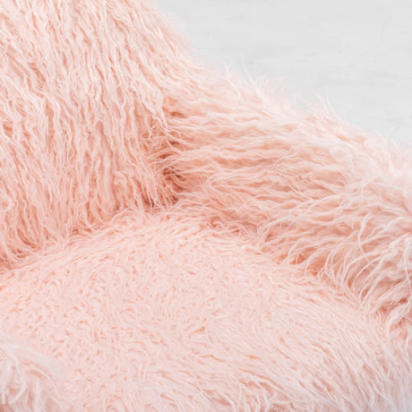 Fluffy Pink Faux Fur Swivel Office Chair — Allure Home Collections