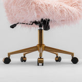 Fluffy Pink Faux Fur Swivel Office Chair — Allure Home Collections