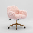 Fluffy Pink Faux Fur Swivel Office Chair — Allure Home Collections