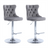 Height adjustable velvet studded swivel bar stool pair with chrome base — Allure Home Collections