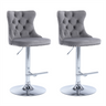 Height adjustable velvet studded swivel bar stool pair with chrome base — Allure Home Collections