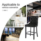 Two velvet stud trim bar stools in contemporary dining setting — Allure Home Collections