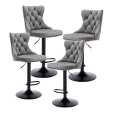 Height adjustable velvet nailhead swivel bar stools set of 4 — Allure Home Collections