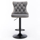 Set of 4 velvet nailhead bar stools at kitchen island — Allure Home Collections