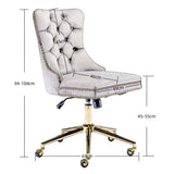 Pink Velvet Home Office Chair with Polished Swivel Base — Allure Home Collections