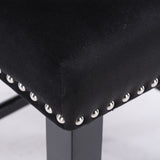 Velvet tufted bar stool seat and wooden leg close-up — Allure Home Collections