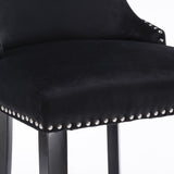 Velvet tufted bar stool seat close-up — Allure Home Collections