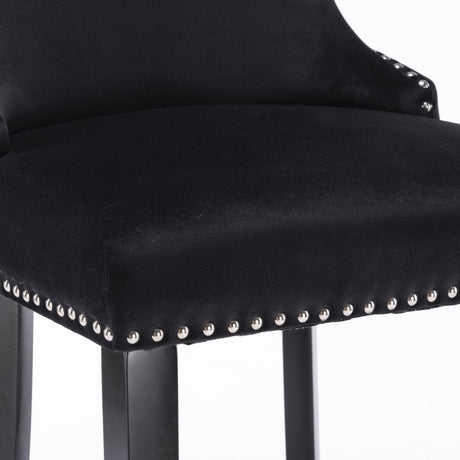 Velvet tufted bar stool seat close-up — Allure Home Collections
