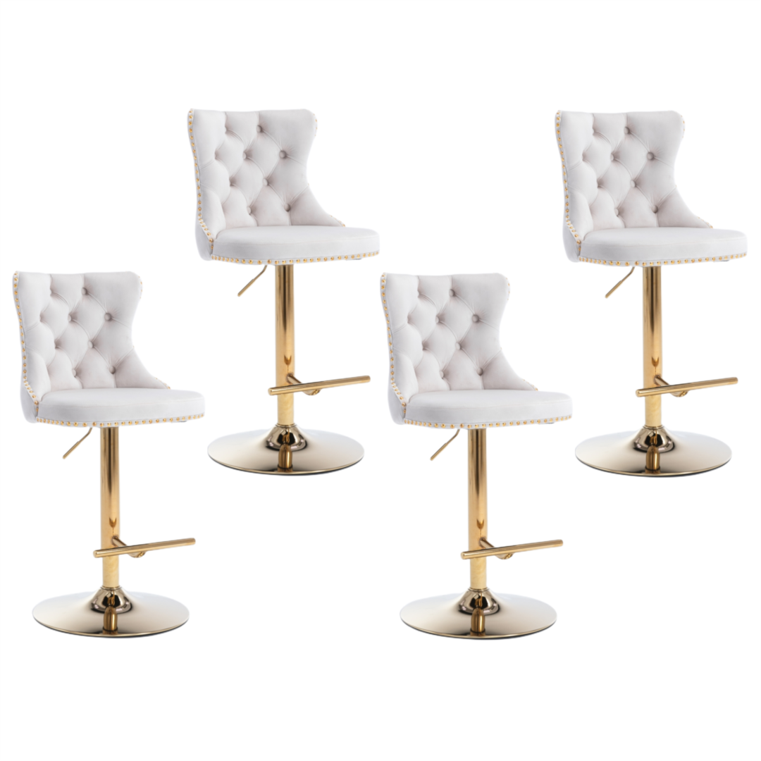 Velvet swivel bar stool at kitchen counter — Allure Home Collections
