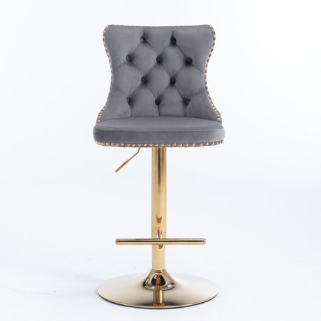 Velvet bar stool seat close-up showing padded finish — Allure Home Collections