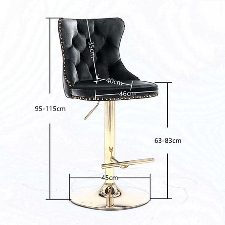 Velvet swivel bar stool in contemporary kitchen setting — Allure Home Collections