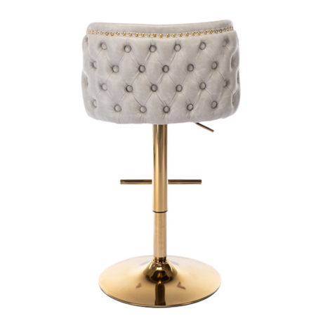 Faux leather bar stool seat close-up showing padded finish — Allure Home Collections