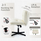 Beige Faux Leather Office Chair