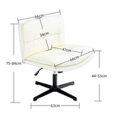 Beige Faux Leather Office Chair