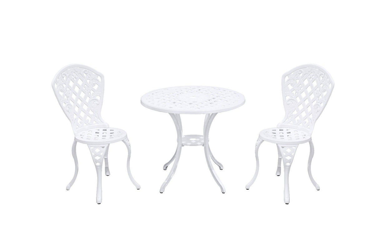 White aluminium outdoor chair