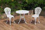White aluminium outdoor table
