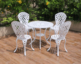 5 Piece Aluminium Outdoor Dining Set in White