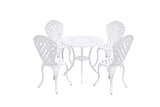 5 Piece Aluminium Outdoor Dining Set in White