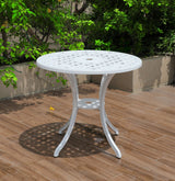Aldinga Aluminium Outdoor Dining Table, White 79cm