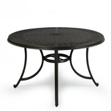 Myponga Cast Aluminium Outdoor Dining Table, Sand Black 120cm