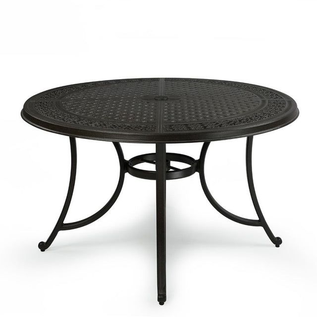 Myponga Cast Aluminium Outdoor Dining Table, Sand Black 120cm