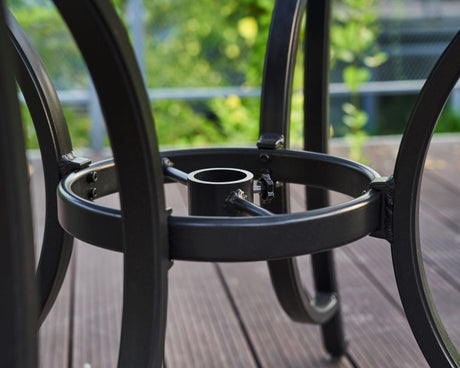 Myponga Cast Aluminium Outdoor Dining Table, Sand Black 120cm