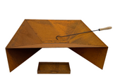Rustic 3mm Mild Steel Square Fire Pit