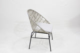 Glass top wicker side table