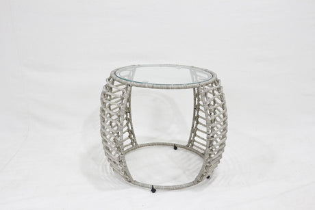 PE wicker outdoor setting on a balcony