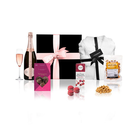 Chandon Rose, Bathrobe and Sweet Treats Gift Hamper