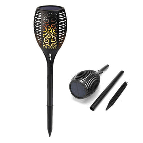 Susan River solar flame torch light 96 LED with dancing flame effect glowing along a garden path