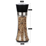Salina Salt or Pepper Grinder, Glass, Adjustable Ceramic Core, 18cm, 180ml, 10pcs