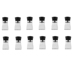 Lipari glass salt or pepper grinders, pack of twelve with ceramic cores