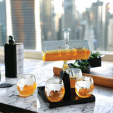 Bruenig Whisky Globe Decanter Set, 1L, 4 Glasses