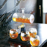 Bruenig Whisky Globe Decanter Set, 1L, 4 Glasses