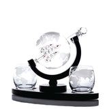 Jaun Whisky Globe Decanter Set, 850ml, 2 Glasses