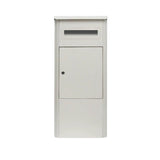 White lockable parcel drop box package delivery locker 38x38x90cm - image 1