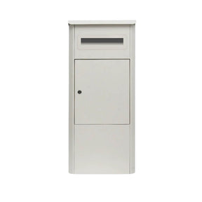 White lockable parcel drop box package delivery locker 38x38x90cm - image 1