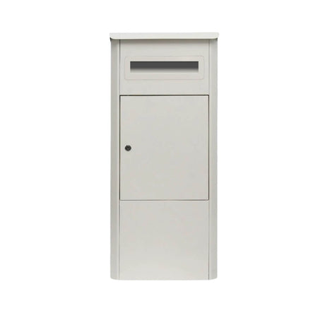 White lockable parcel drop box package delivery locker 38x38x90cm - image 1
