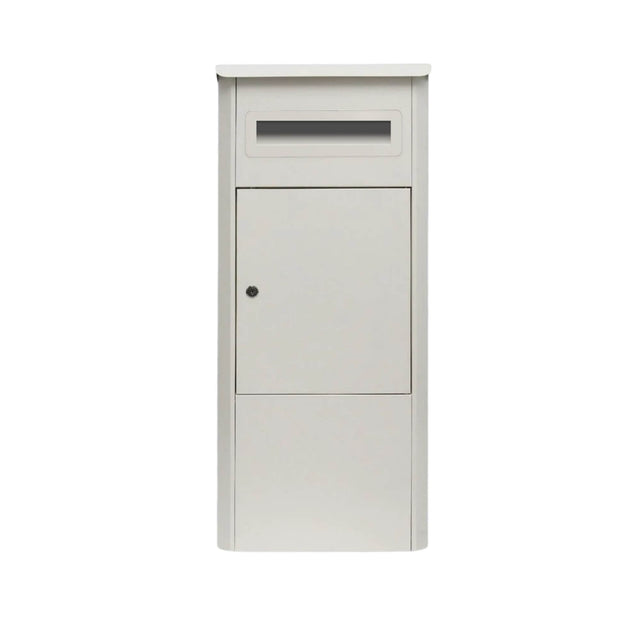 White lockable parcel drop box package delivery locker 38x38x90cm - image 1