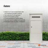 White lockable parcel drop box package delivery locker 38x38x90cm - image 4