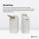 White lockable parcel drop box package delivery locker 38x38x90cm - image 5