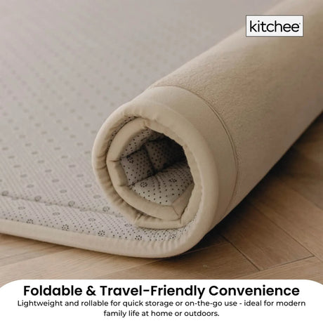 Tatami Style Padded Foam Floor Mat Cream 200 x 200cm, view 5