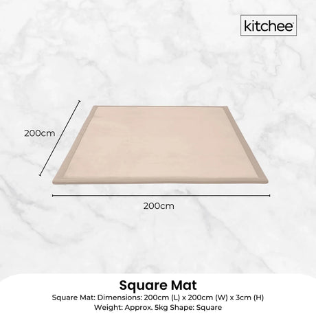 Tatami Style Padded Foam Floor Mat Cream 200 x 200cm, view 6