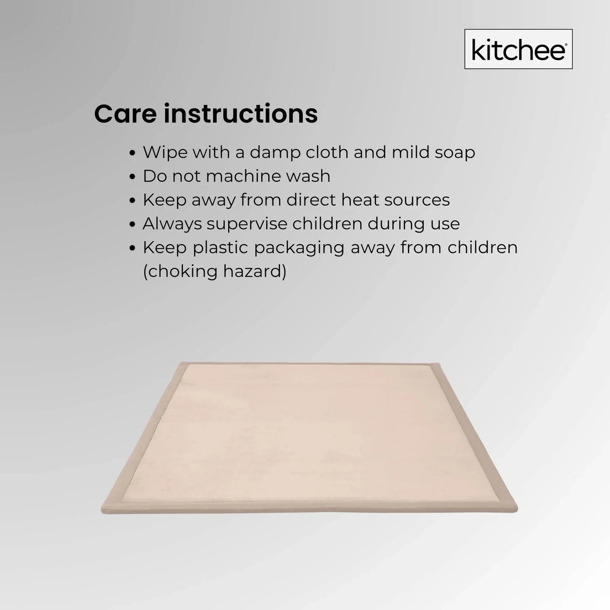 Tatami Style Padded Foam Floor Mat Cream 200 x 200cm, view 7