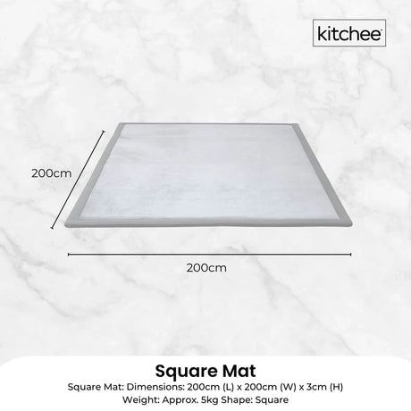 Tatami Style Padded Foam Floor Mat Grey 200 x 200cm, view 5