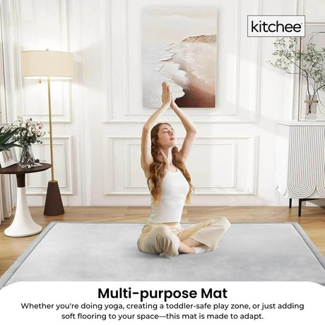 Tatami Style Padded Foam Floor Mat Grey 200 x 200cm, view 6
