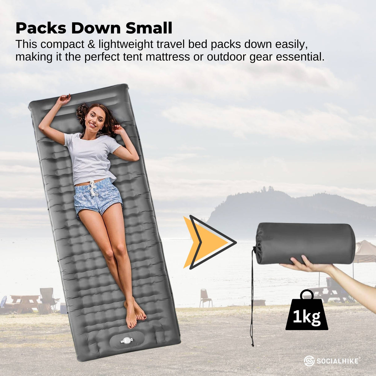 Banff Self Inflating Camping Mattress, Single